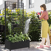 Black Metal Rectangle Planting Box with Climbing Frame Decorative Art Panel