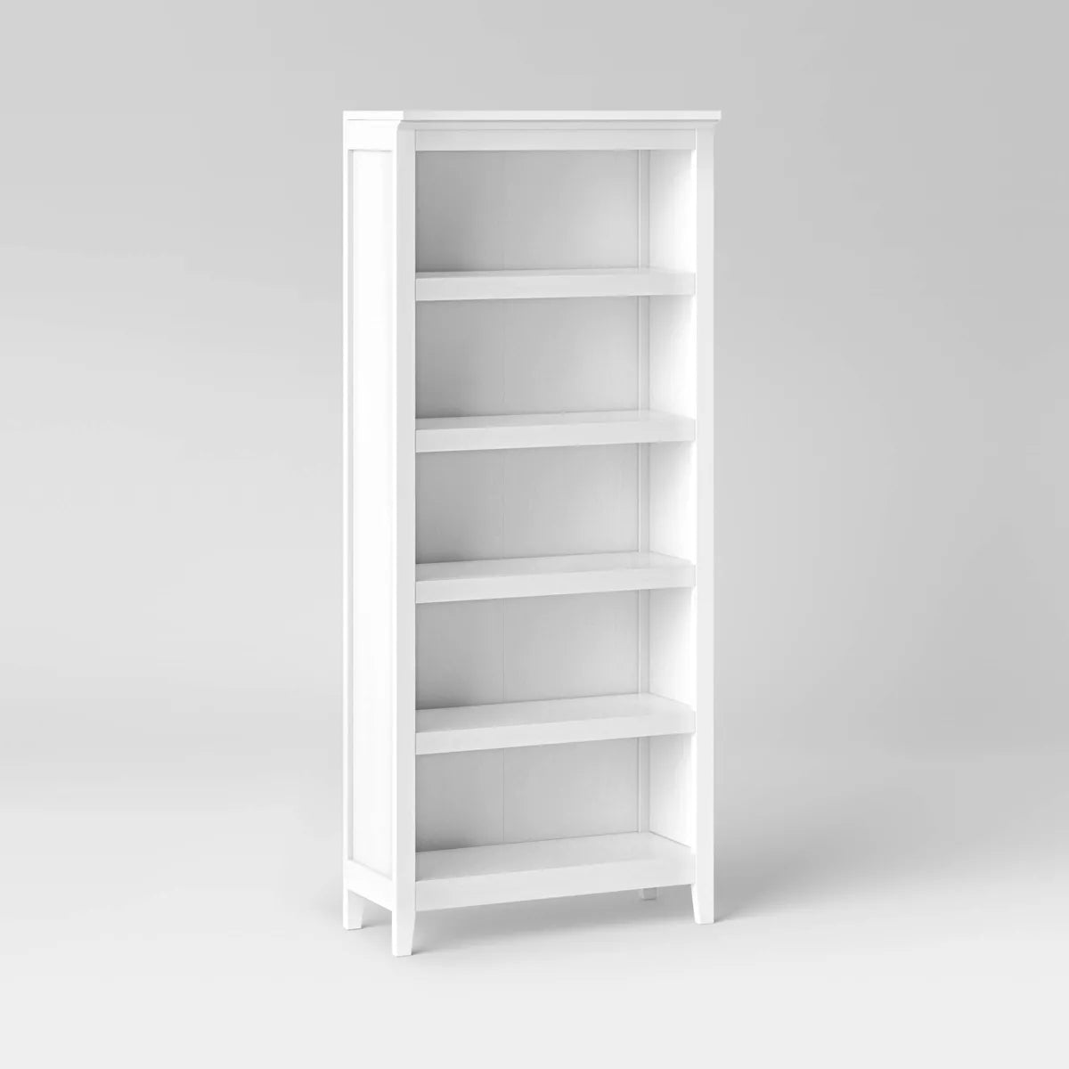 72" Carson 5 Shelf Bookcase - White SHOWROOM ITEM