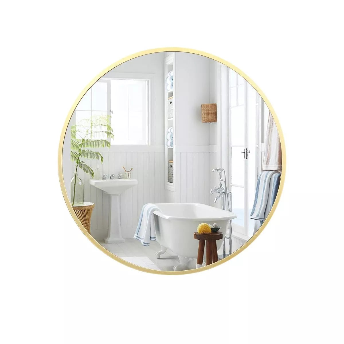 24"  Large Gold Wall Mirror with Metal Frame SHOWROOM ITEM