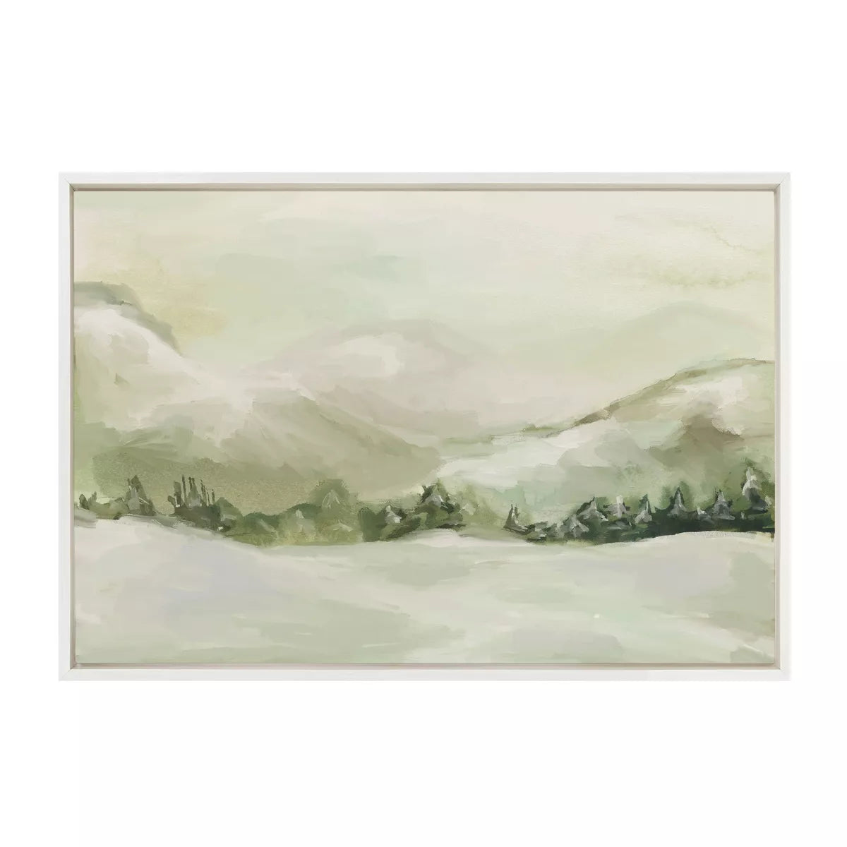 23"x33" Sylvie Winter Landscape 3 Framed Canvas Wall Art SHOWROOM ITEM