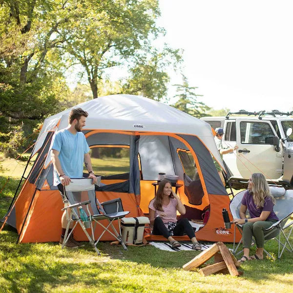 6 Person Straight Wall Tent - Orange