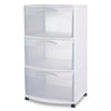 Three Drawer Wide Cart with Clear Drawers