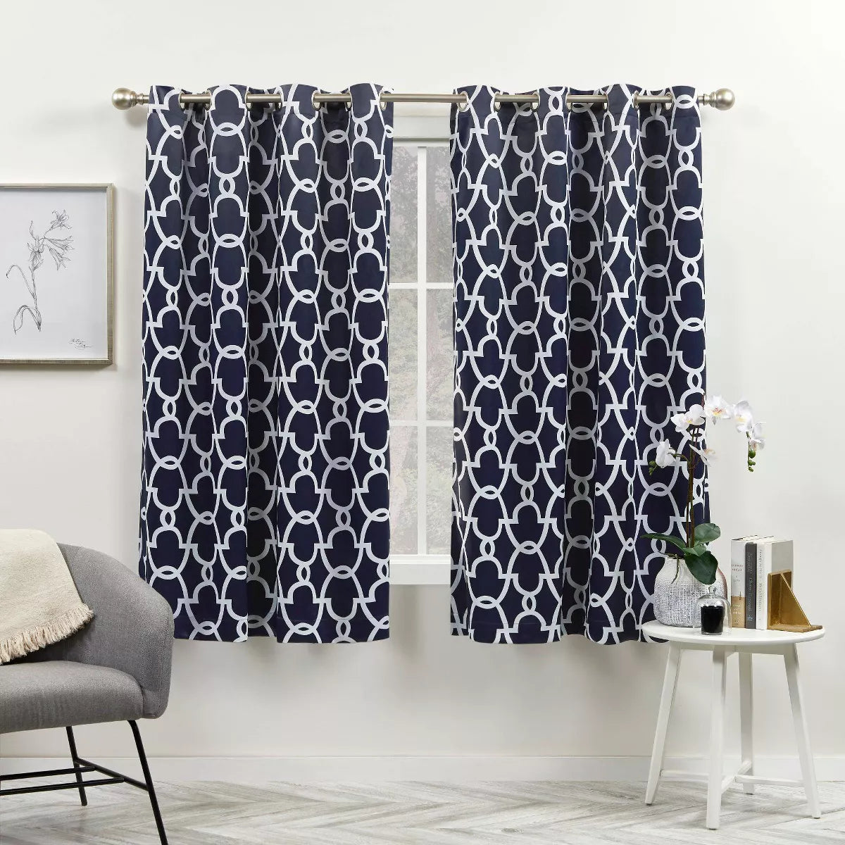 2pk Room Darkening Gates Sateen Woven Curtain Panels