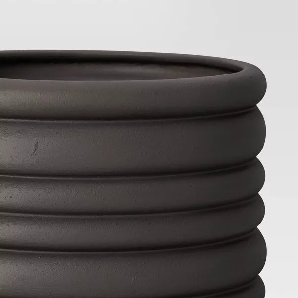 Banded Stoneware Indoor Outdoor Planter Pot