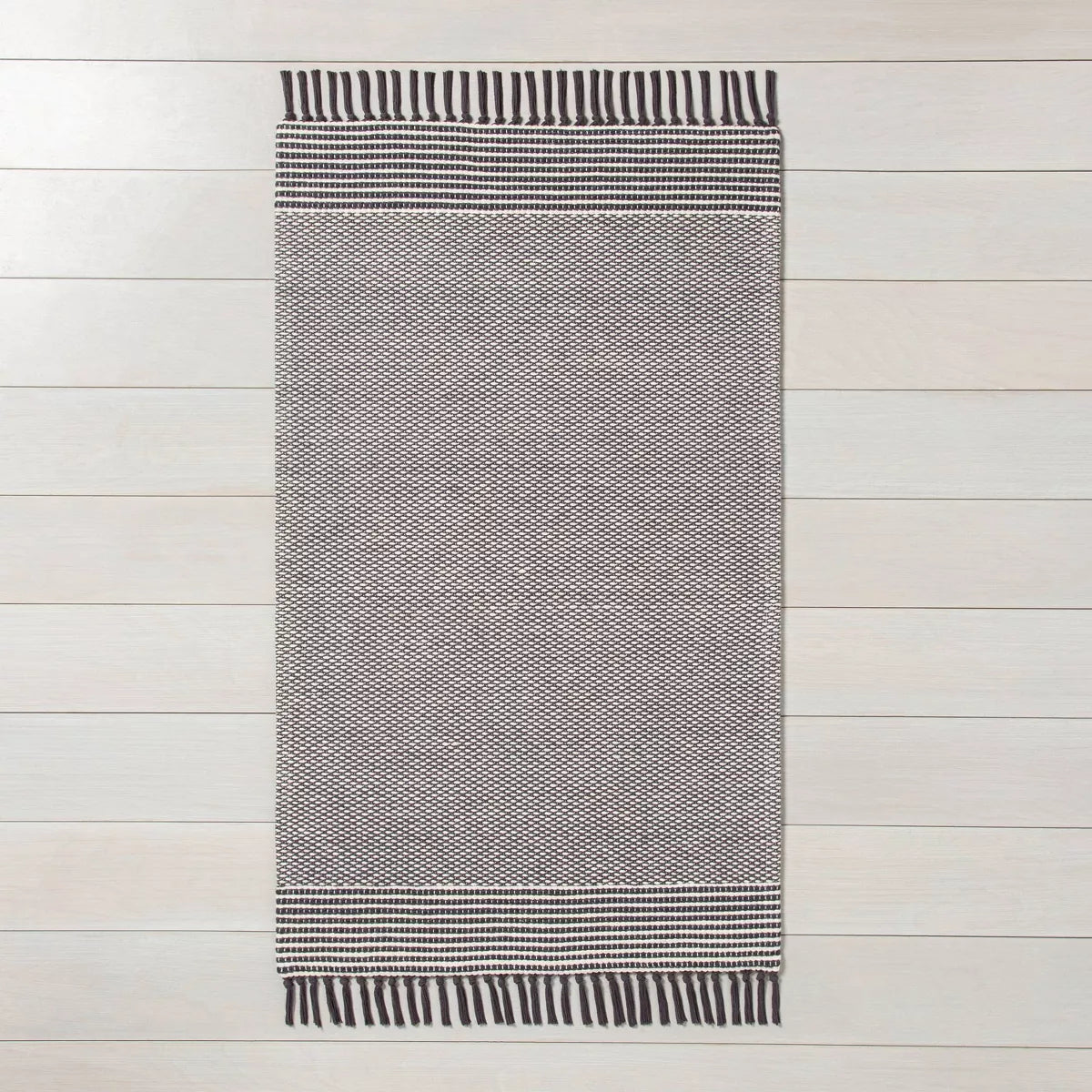 Textured Border Stripe Area Rug