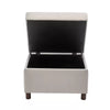 Rectangle Storage Ottoman with Wood Legs and Hinged Lid