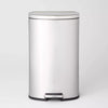 D Shape Step Trash Can Stainless Steel, Kitchen Garbage Can, Smooth Finish, Indoor Use