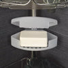 Corner Tension Pole Shower Caddy Stainless Steel -Rustproof Metal Bath Organizer, 4 Shelves