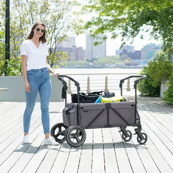 Wrangler Stroller Wagon with Included Car Seat Adapter by Delta Children - Gray