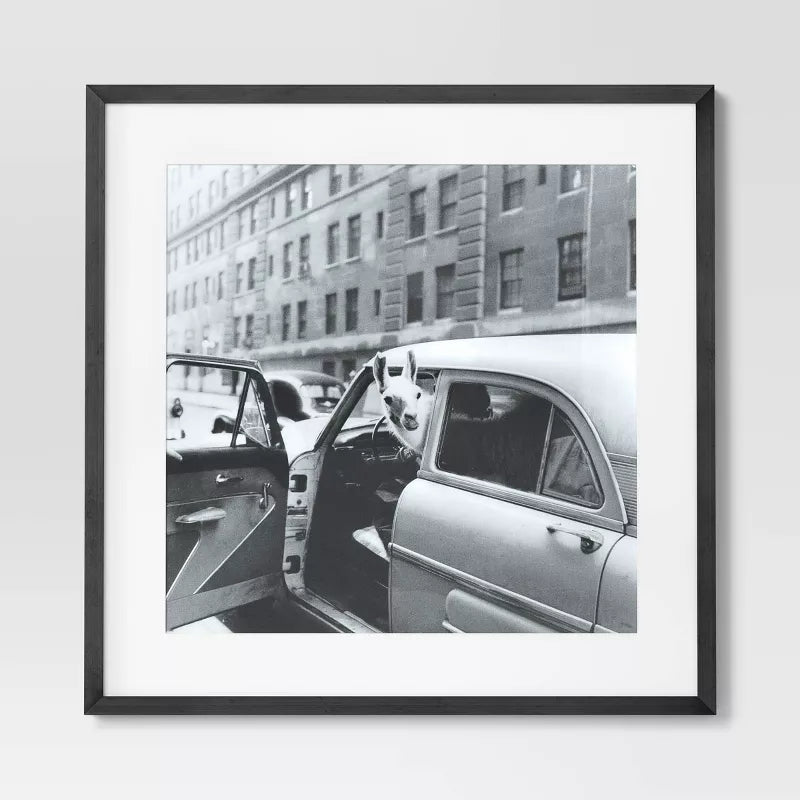 'Well Hello There' Framed Wall Poster -  Modern Lithograph Art, Polystyrene Frame