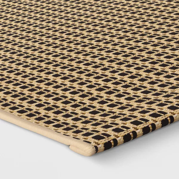 Outdoor Rug Micro Grid Black/Beige