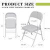 6 Pack Folding Chairs with Padded Seats, Metal Frame with Pu Leather Seat & Back, Capacity 350 lbs, White
