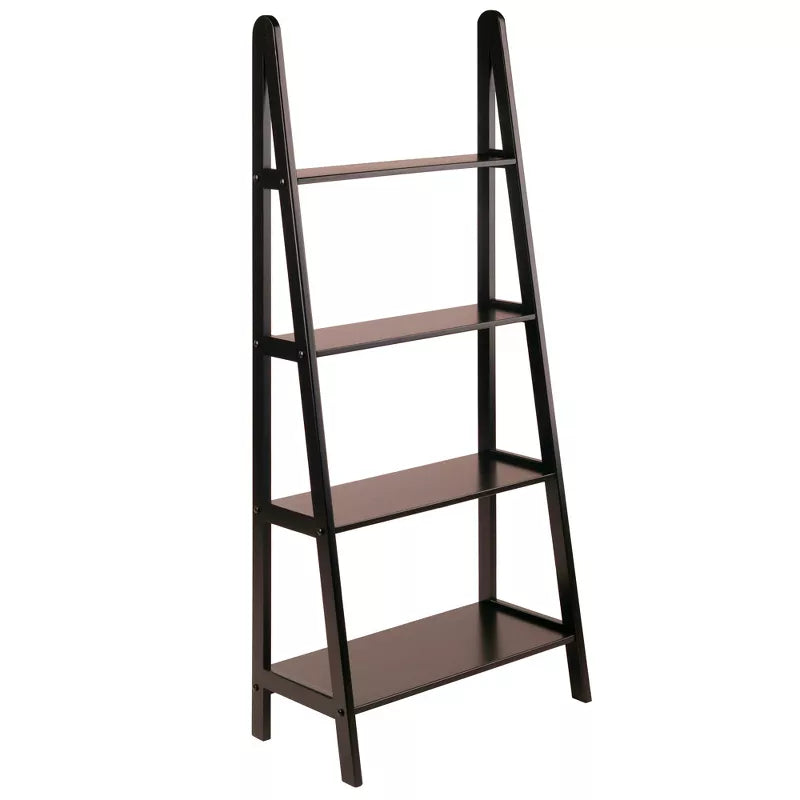 Avalon A Frame Shelf Espresso Brown -Modern 4-Tier Ladder Bookcase