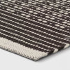 Hand Woven Cotton/Wool Runner Black - Stripe Pattern 2'x7'