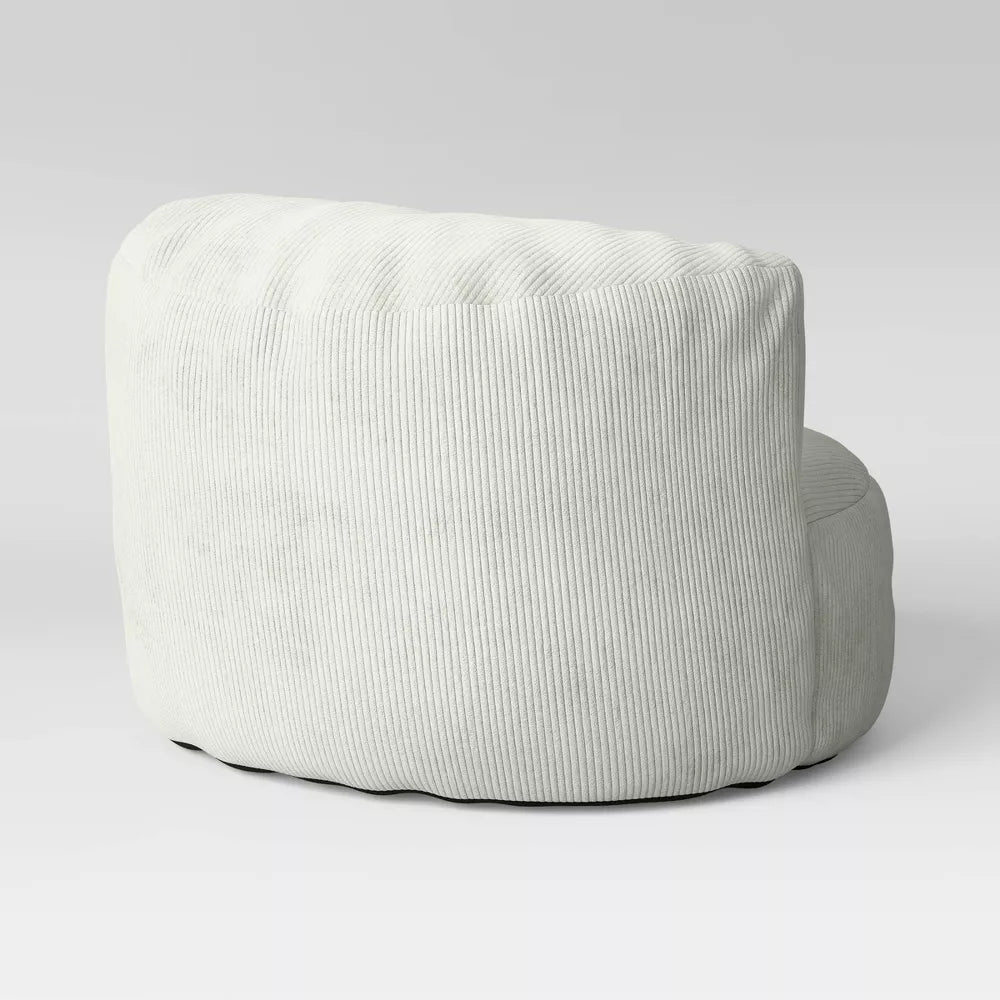Memory Foam Filled Bean Bag Chair with Corduroy Cover Cream, final cut