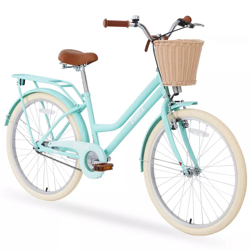 Bicycle, Garden & Outdoor Comfort Bike with Adjustable Saddle & Full-Coverage Chain Guard & Basket