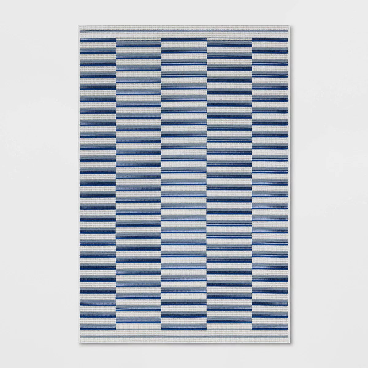 Linear Geo Outdoor Area Rug Blue 3'11"x5'5"