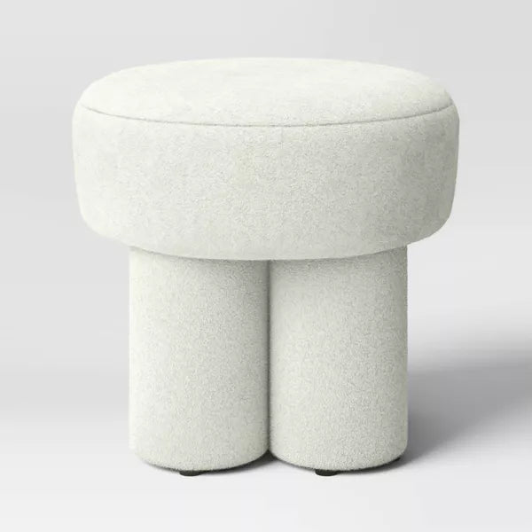 Boucle Fully Upholstered Accent Ottoman Stool