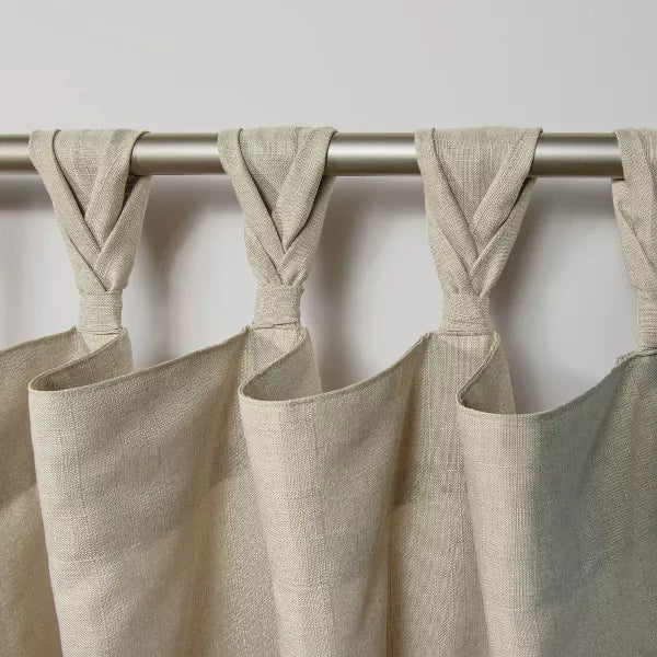 Loha Linen Braided Tab Top Curtain Panel Pair