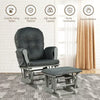 Baby Nursery Relax Rocker Rocking Chair Glider & Ottoman Set w/ Cushion