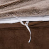 15lbs Faux Fur Weighted Blanket with Removable Cover Brown - Glass Bead Fill, Machine Washable
