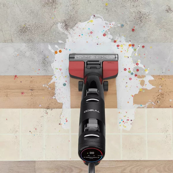 Floor One S2 Plus - Cordless Smart Wet/Dry Vacuum Cleaner and Hard Floor Washer: Self-Cleaning, Electric, Red
