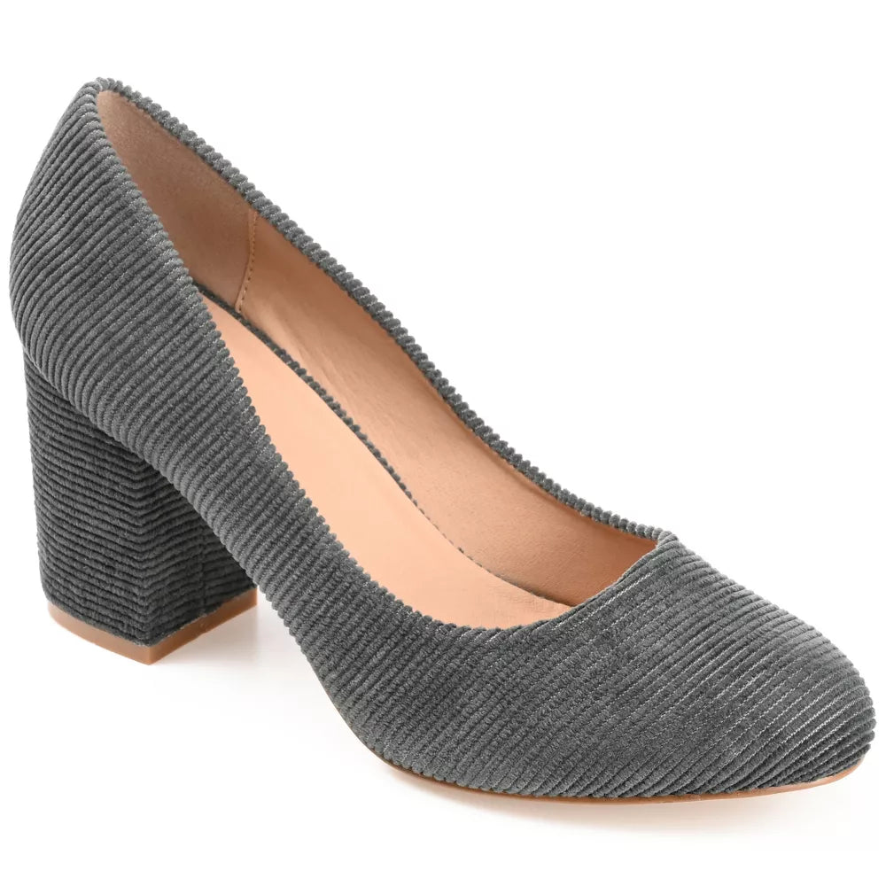 Women's Fai Round Toe Mid Block Heel Pumps