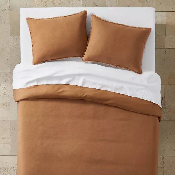 Heavyweight Linen Blend Duvet Cover & Pillow Sham Set - King