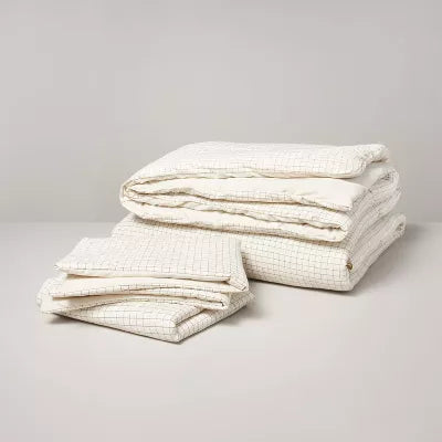 3pc Mini Grid Stitch Comforter Bedding Set - King