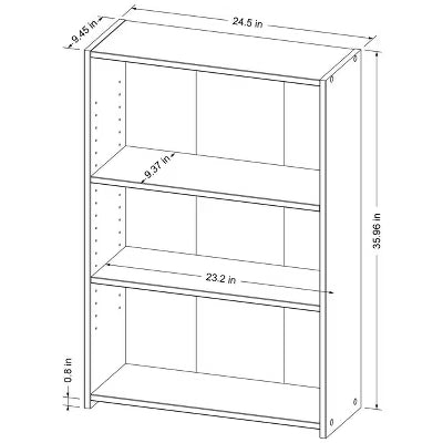 3 Shelf Bookcase
