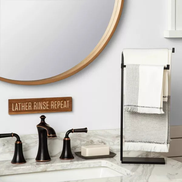 Round Wood Framed Wall Mirror