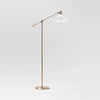 Crosby Bell Floor Lamp Brass with Glass Shade