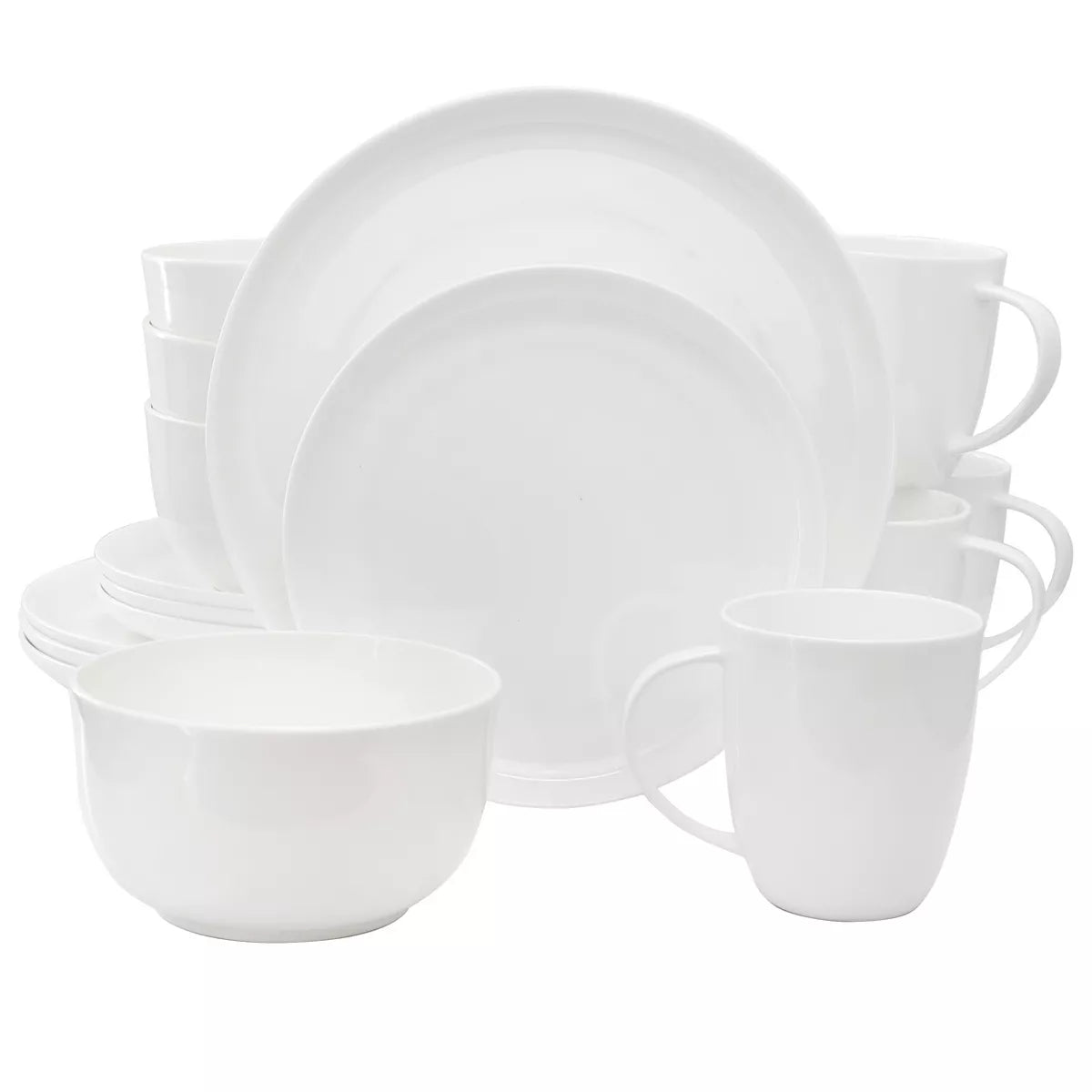 16 Piece Round Dinnerware Set in White