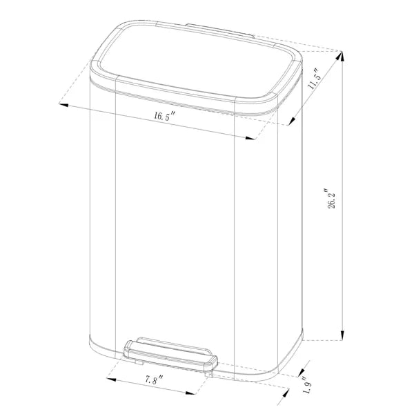 Rectangular Step Trash Can