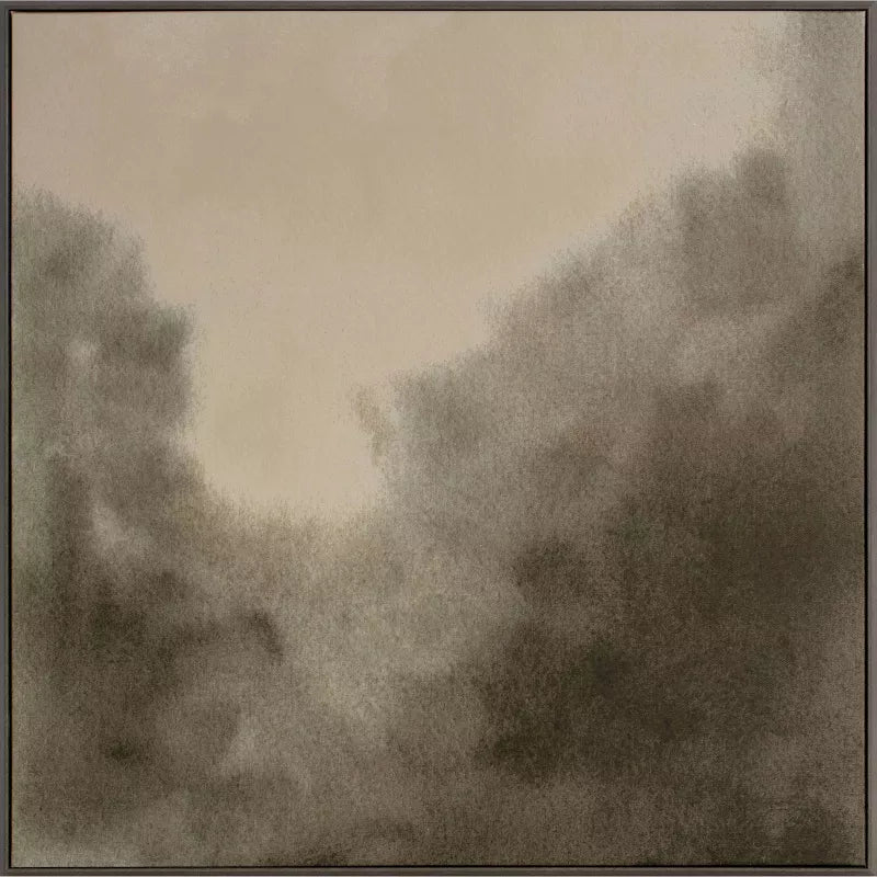 Blurry Treetops Framed Wall Art Canvas Board - Serene Nature Decor