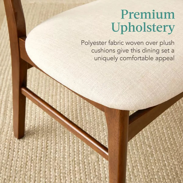 4-Piece Mid-Century Modern Upholstered Wooden Dining Chairs ONLY