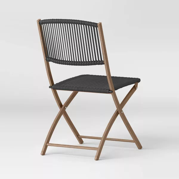 Purcell Patio Folding Chair Black 1-Piece