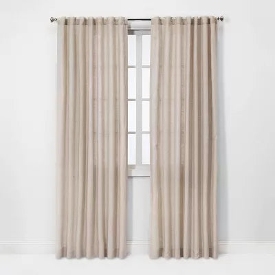 1pc Light Filtering Linen Window Curtain Panel