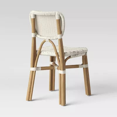 Canton Rattan and Woven Dining Chair White