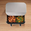 Dual Basket Tri-Zone Air Fryer Gray: Cool Touch Handle, Includes Fry Basket & Crisping Tray