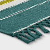 5'x7' Textural Stripe Rectangular Woven Outdoor Area Rug Light Green