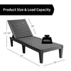Patio Lounge Chair Chaise Recliner Weather Resistant Adjustable Black