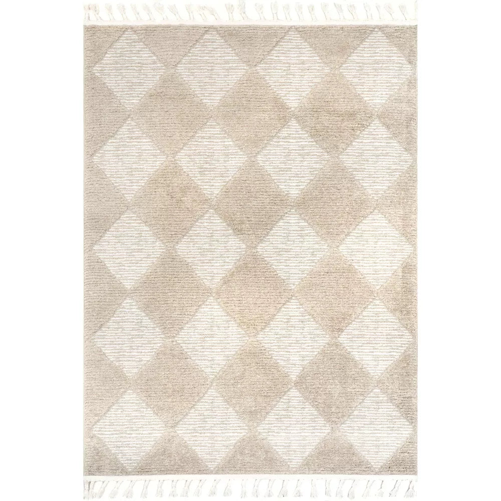 Marissa High/Low Diamond Tassel Indoor Area Rug