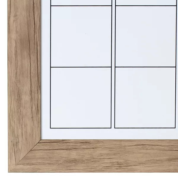 Beatrice Framed Magnetic Dry Erase Monthly Calendar Rustic Brown