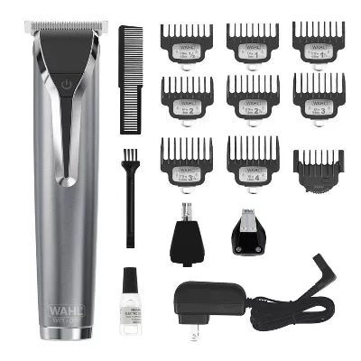 Lithium Ion All In One Stainless Steel Cordless Electric Beard Trimmer, Detailer, and Nose Trimmer for Men