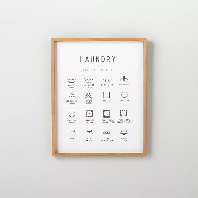 16"x20" Laundry Care Infographic Framed Sign -SHOWROOM ITEM