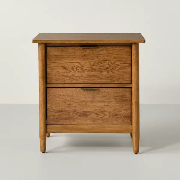 2 Drawer Modern Wood Nightstand