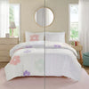 Elle Floral Reversible Tufted Chenille Kids' Duvet Cover Set White/Purple - Twin