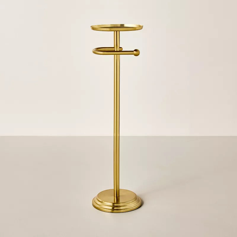 Brass Toilet Paper Stand Brushed Finish