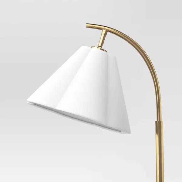 Scalloped Table Lamp with Marble BASE ONLY - White